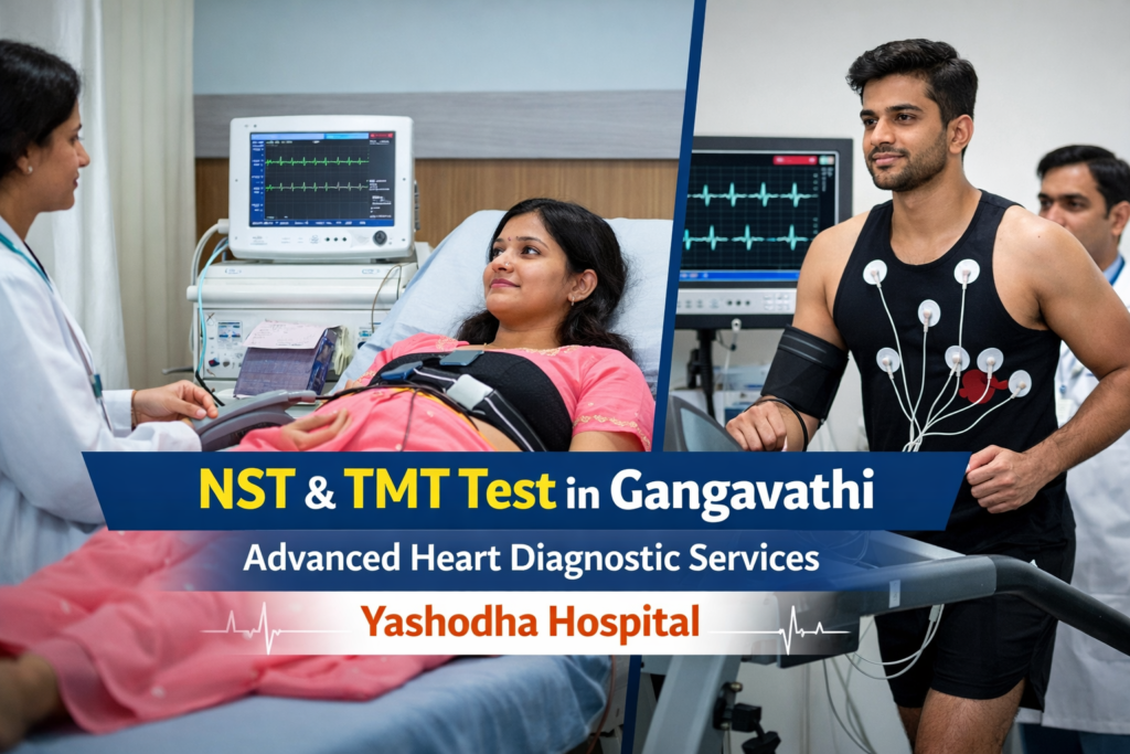 NST & TMT Test in Gangavathi at Yashodha Hospital offering advanced heart diagnostic services with accurate monitoring and expert care