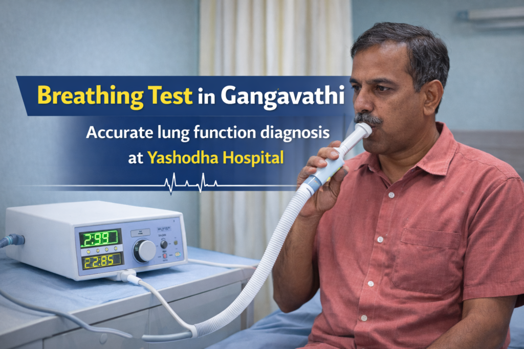 Breathing Test in Gangavathi using spirometry for accurate lung function diagnosis at Yashodha Hospital