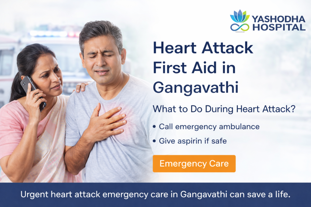 Heart Attack First Aid in Gangavathi showing emergency response before reaching hospital
